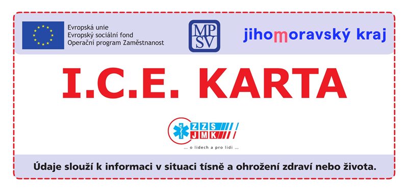Seniorská obálka (I. C. E. karta)
